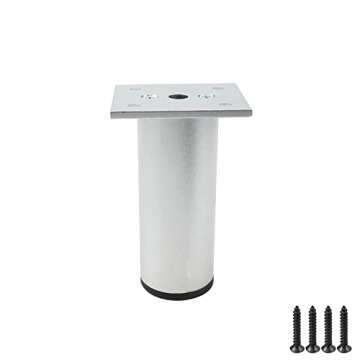 Bitray 4-inch Furniture Legs Silver Cabinet Metal Legs Adjustable Furniture Feet - 4PCS