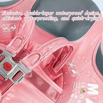 Mambobaby Float Upgrade Add Tail Baby Float with Canopy for Infant Waist Swimming Ring Swim Trainer Non-Inflatable Floats Toys with Adjustable Safety Strap (Flamingo)