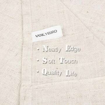 VOILYBIRD Palma Light Filtering Drapes Natural Linen Blended Semi Sheer Curtains 84 Inches Long Bronze Grommet for Bedroom (Natural, 52" W x 84" L, 2 Panels)