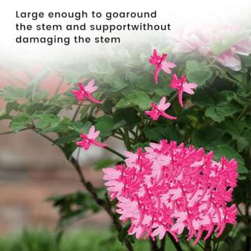 STDKDFW Plant Orchid Clip,120 PCS Dragonfly Orchid Clip, Vine Clip Plant Clip for Supporting Stems Orchid Vines Stalks Climbing Plants Grow Uprigh Portable Cute Flower (Rose Red)