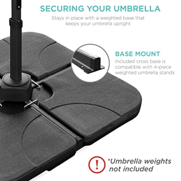 Stylish 10ft Solar LED Cantilever Patio Umbrella