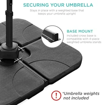 Stylish 10ft Solar LED Cantilever Patio Umbrella