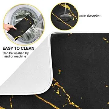 Elegant Marble Dish Drying Mat for Kitchen Counter