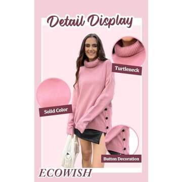 Shop ECOWISH Women’s Cozy Fall Pullover Sweater