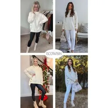 Shop ECOWISH Women’s Cozy Fall Pullover Sweater