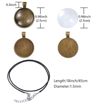 PP OPOUNT Craft Pendant Trays & Necklace Cords Set