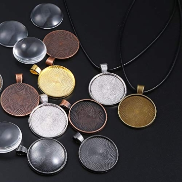 PP OPOUNT Craft Pendant Trays & Necklace Cords Set