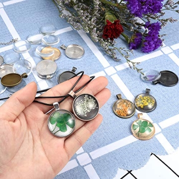 PP OPOUNT Craft Pendant Trays & Necklace Cords Set