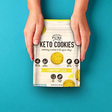 Proudly Pure Mini Bite Size Healthy Snackss - Healthy Keto Snacks Low Carb, Diet Friendly, Tasty and Delicious Gluten Free Food Treats Made With Real All Natural Ingredients Keto Cookies, Keto Snacks 3 Pack (Lemon poppy Seed)