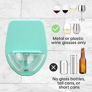 30 Watt Silicone Wine Glass Holder for Bath & Shower, Give The Gift of an at Home Spa Bathtub Relaxation