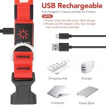 Vizpet LED Dog Collar - Bright, Rechargeable & Adjustable