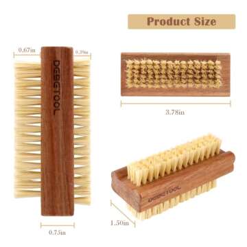 DEBETOOL Acacia Wood Firm Nail Brush - Stylish and Eco-Friendly Scrub