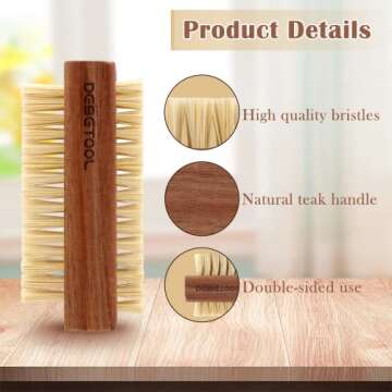Debetool Acacia Wood Firm Nail Brush for Gentle Cleaning