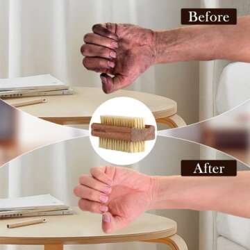 Debetool Acacia Wood Firm Nail Brush for Gentle Cleaning