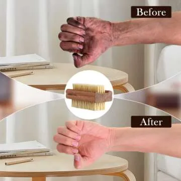 Debetool Acacia Wood Firm Nail Brush for Gentle Cleaning