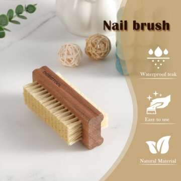 Debetool Acacia Wood Firm Nail Brush for Gentle Cleaning
