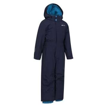Mountain Warehouse Cloud Kids All in 1 Snowsuit - Waterproof Skisuit Navy for Ages 3-4