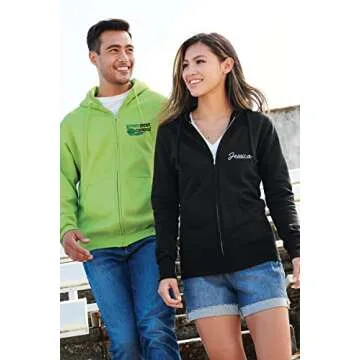 Custom INK STITCH Hoodie - Unisex Zip Up Jacket Black