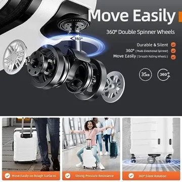 SHOWKOO Durable Expandable Luggage Set Perfect for Travelers