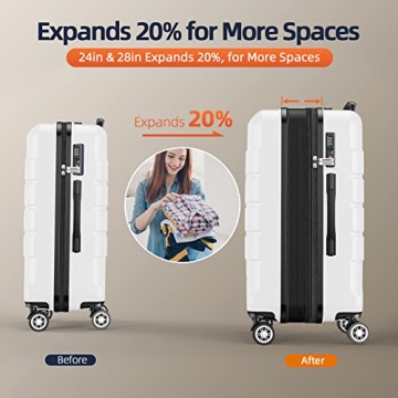 SHOWKOO Durable Expandable Luggage Set Perfect for Travelers