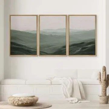 SIGNWIN Framed Canvas Print Wall Art Set Rolling Green Mountain Hill Environment Nature Wilderness P...