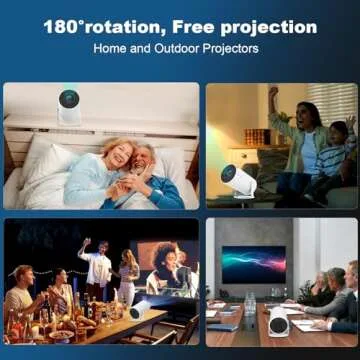 Mini Projector, Support 4K 1080P Portable Projector with Dual Band WIFI6 5G Wireless 5.2 Bluetooth Android 11, 200 ANSI Lumens, 180° Rotatable, Auto Keystone Correction,35"-130" Screen Video Projector