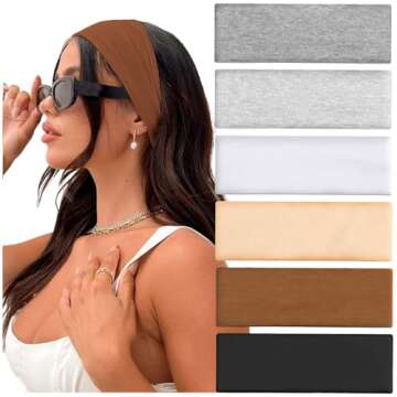 IVARYSS Workout Headbands for Women Non Slip, Premium Stretchy Soft Fabric Head Bands for Women's Ha...