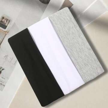 IVARYSS Workout Headbands for Women Non Slip, Premium Stretchy Soft Fabric Head Bands for Women's Hair, Wear for Yoga, Running, Sport, 6 Pack, Neutral Color