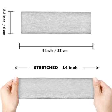 IVARYSS Workout Headbands for Women Non Slip, Premium Stretchy Soft Fabric Head Bands for Women's Hair, Wear for Yoga, Running, Sport, 6 Pack, Neutral Color