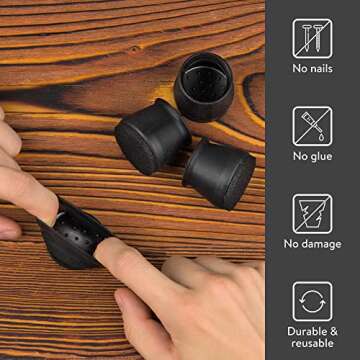 Aneaseit Chair Leg Floor Protectors - Felt Bottom Silicone Pads for Hardwood Floors & Furniture Feet...