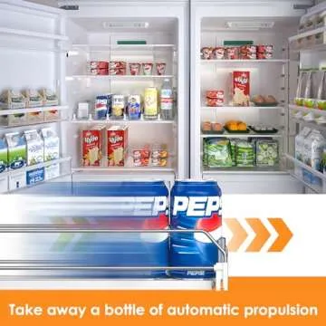 Minicloss Drink Organizer for Fridge,Fridge Organization,Soda Can Organizer,Spring Loaded Beverage S...