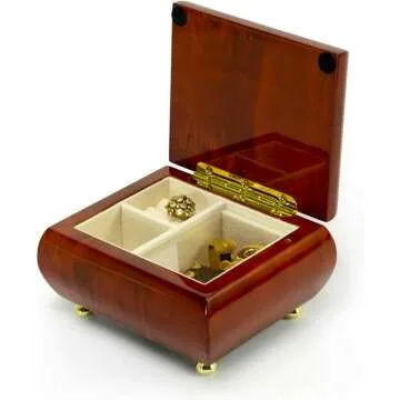 Wooden Music Jewelry Box - Plays Many Songs