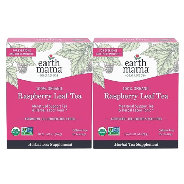 Earth Mama Organic Raspberry Leaf Tea Bags | Labor Tonic & Menstrual Support Herbal Tea, Red Raspber...