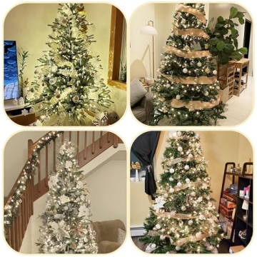 30PCS Christmas Balls Ornaments,60MM Gold&White Painted Shatterproof Festive Wedding Hanging Ornaments Christmas Tree Decoration