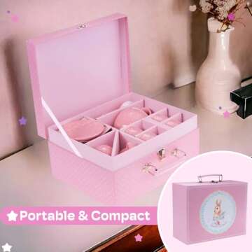 Jewelkeeper Porcelain Tea Set - Kids Pink Tea Party Set