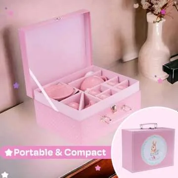 Jewelkeeper Porcelain Tea Set - Kids Pink Tea Party Set