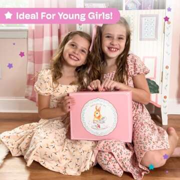 Jewelkeeper Porcelain Tea Set - Kids Pink Tea Party Set