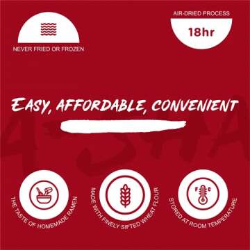 A-SHA Healthy Ramen Noodles, Extra-Wide Knife Cut Style Noodles with Spicy Fennel Sauce, Vegetarian Noodles, Flat, Extra-Wide Noodles, 1 Bag, 4 Servings