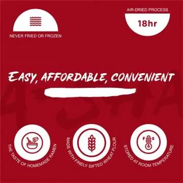 A-SHA Healthy Ramen Noodles, Extra-Wide Knife Cut Style Noodles with Spicy Fennel Sauce, Vegetarian Noodles, Flat, Extra-Wide Noodles, 1 Bag, 4 Servings