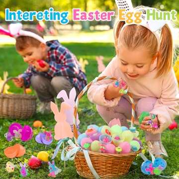 AIVEI Easter Egg Fillers Light Up Rings - 28-Piece Glow in the Dark Party Favors, Easter Basket Stuffers Toys Gifts for Kids Teens Girls Boys