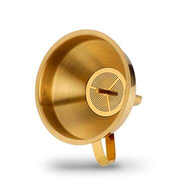 Stainless Steel Wide Mouth Funnels with Detachable Strainer, 5-inch Funnel for Filling Small Bottles...