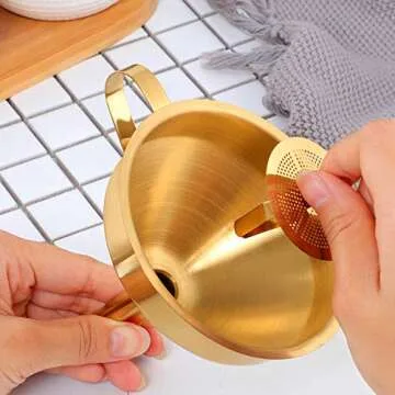 Stainless Steel Funnel with Strainer for Kitchen