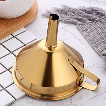 Stainless Steel Funnel with Strainer for Kitchen
