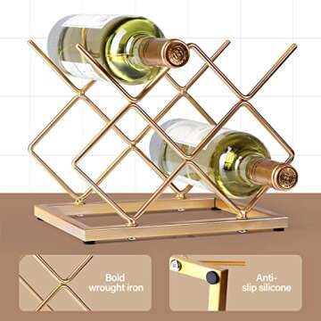 Drincarier 5-Bottle Countertop Wine Rack - Modern Design