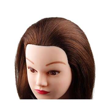Mannequin Head Hair Styling Manikin Head With Human Hair for Braiding Hairdresser Training Head with Clamp Stand