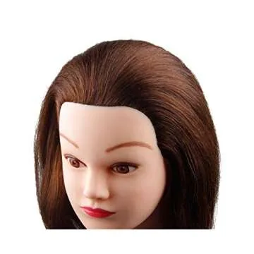 Mannequin Head Hair Styling Manikin Head With Human Hair for Braiding Hairdresser Training Head with Clamp Stand