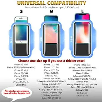 TRIBE Water Resistant Cell Phone Armband Case Running Holder for iPhone Pro Max Plus Mini SE (13/12/11/X/XS/XR/8/7/6/5) Galaxy S Ultra Plus Edge Note (21/20/10/9/8/7/6/5) Adjustable Strap & Key Pocket