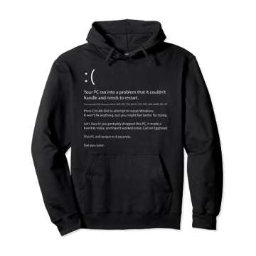 Blue Screen of Death Windows Error Funny Computer Nerd Geek Pullover Hoodie