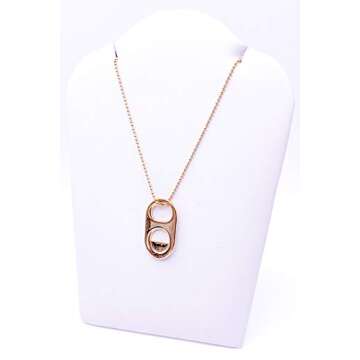 LESLIE BOULES 18K Gold Plated Soda Cap Pendant Necklace for Women Trendy Jewelry