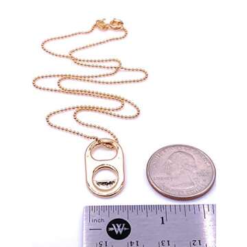 LESLIE BOULES 18K Gold Plated Soda Cap Pendant Necklace for Women Trendy Jewelry